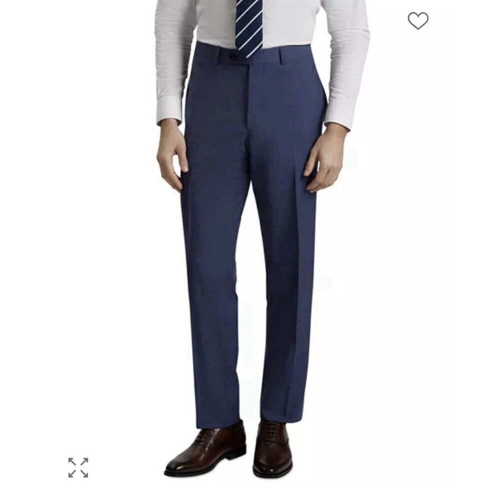 Ted Baker Dress Pants Mens 30 Blue Jefferson Wool Flat Front Dress Slacks FLAWED
